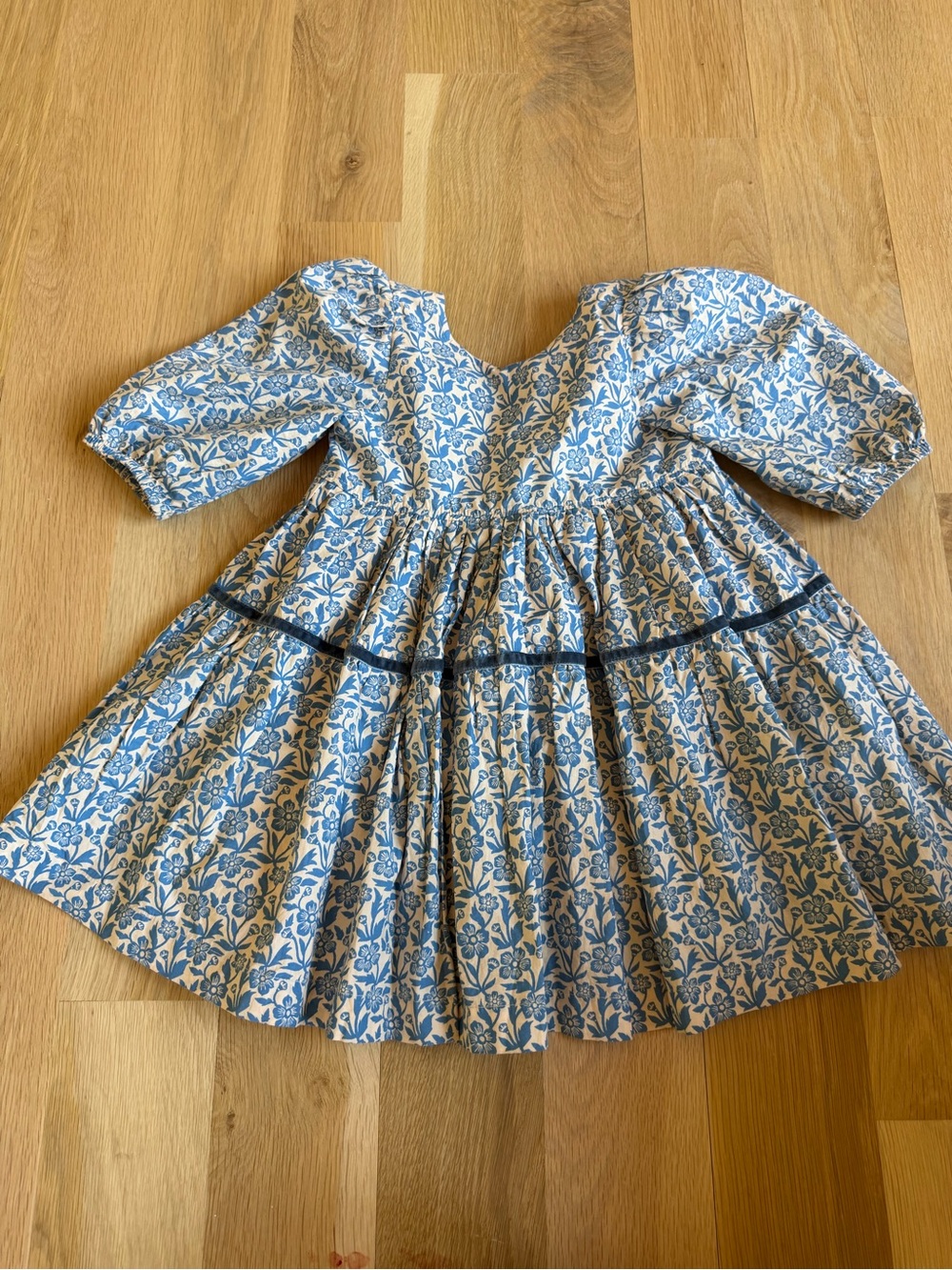 Pink Chicken Maribelle Blue Floral Cotton Dress